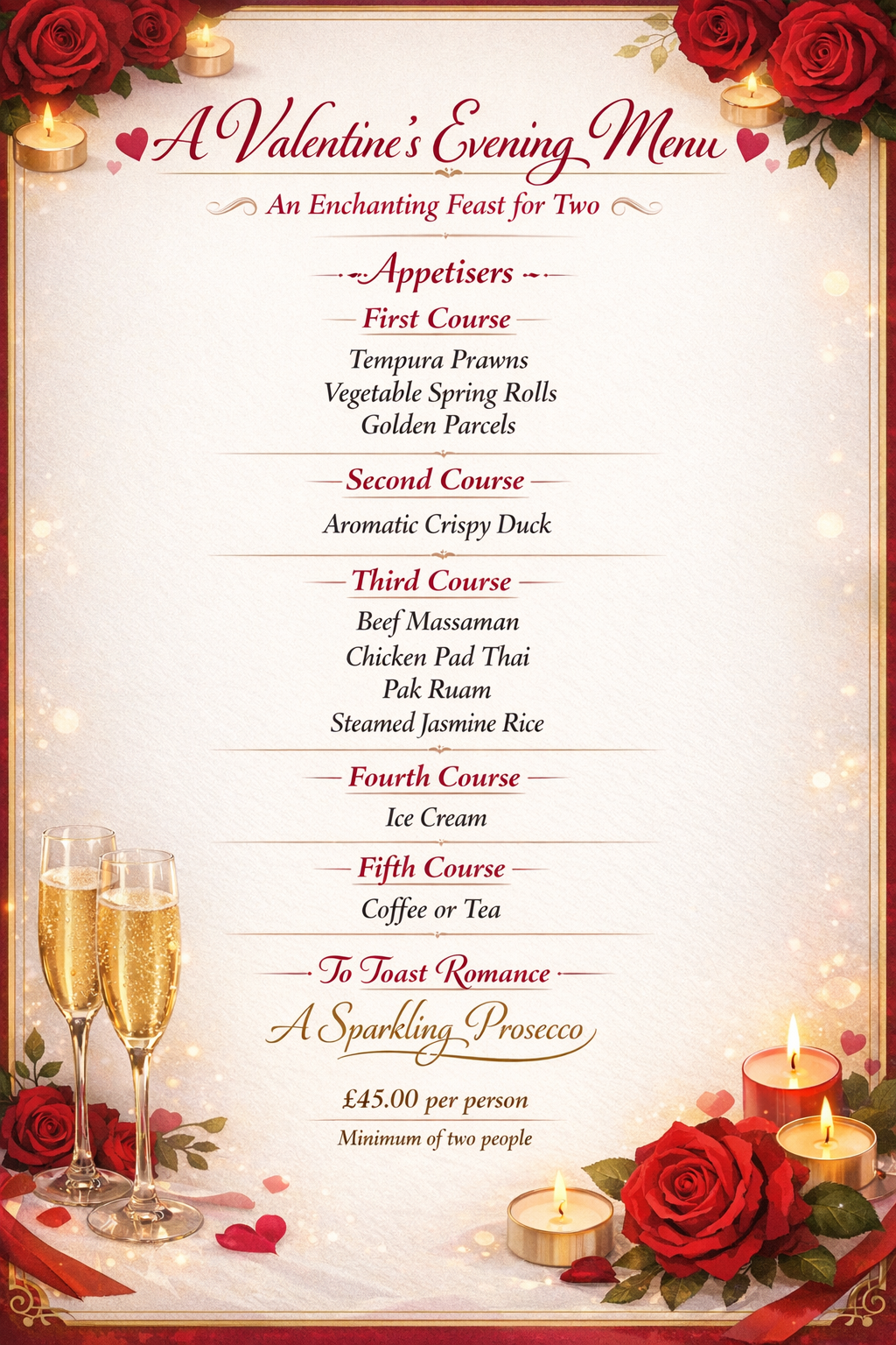 Valentine Menu